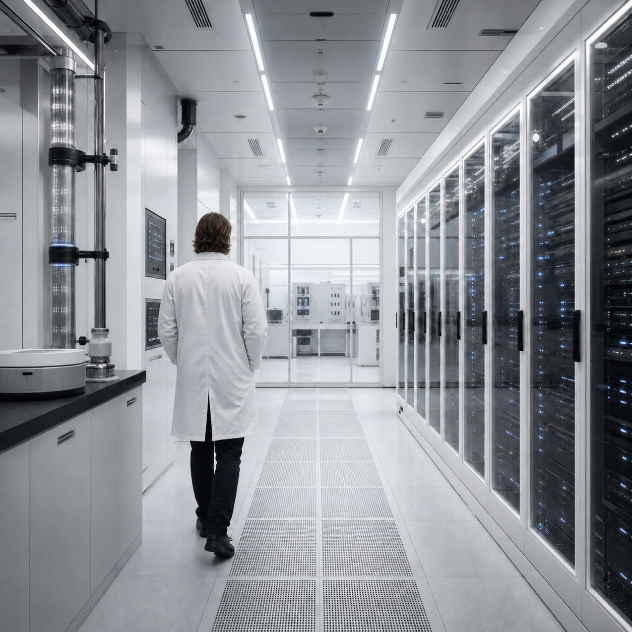 David Mieloch inspects a continuously managed server and systems room